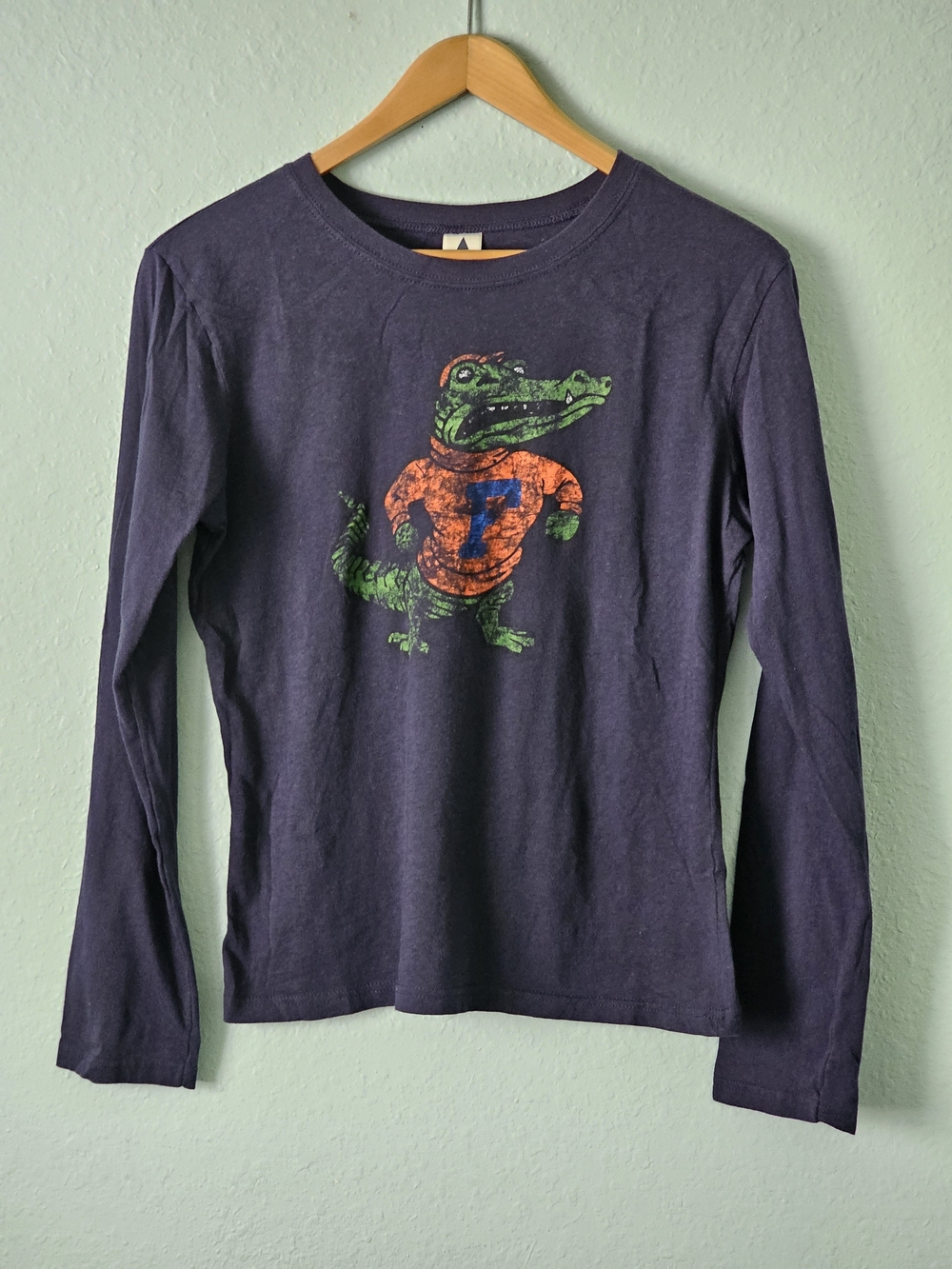 Navy Long-Sleeve Tee with University of Florida Fighting Gator Graphic